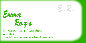 emma rozs business card